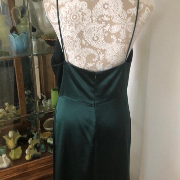 Jill Jill Stuart Wrap front Satin Slip Gown In Spruce - Picture 11 of 12